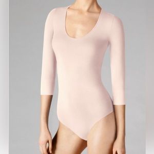 Wolford Pale Rose Pink Tokio String Body Bodysuit Size medium